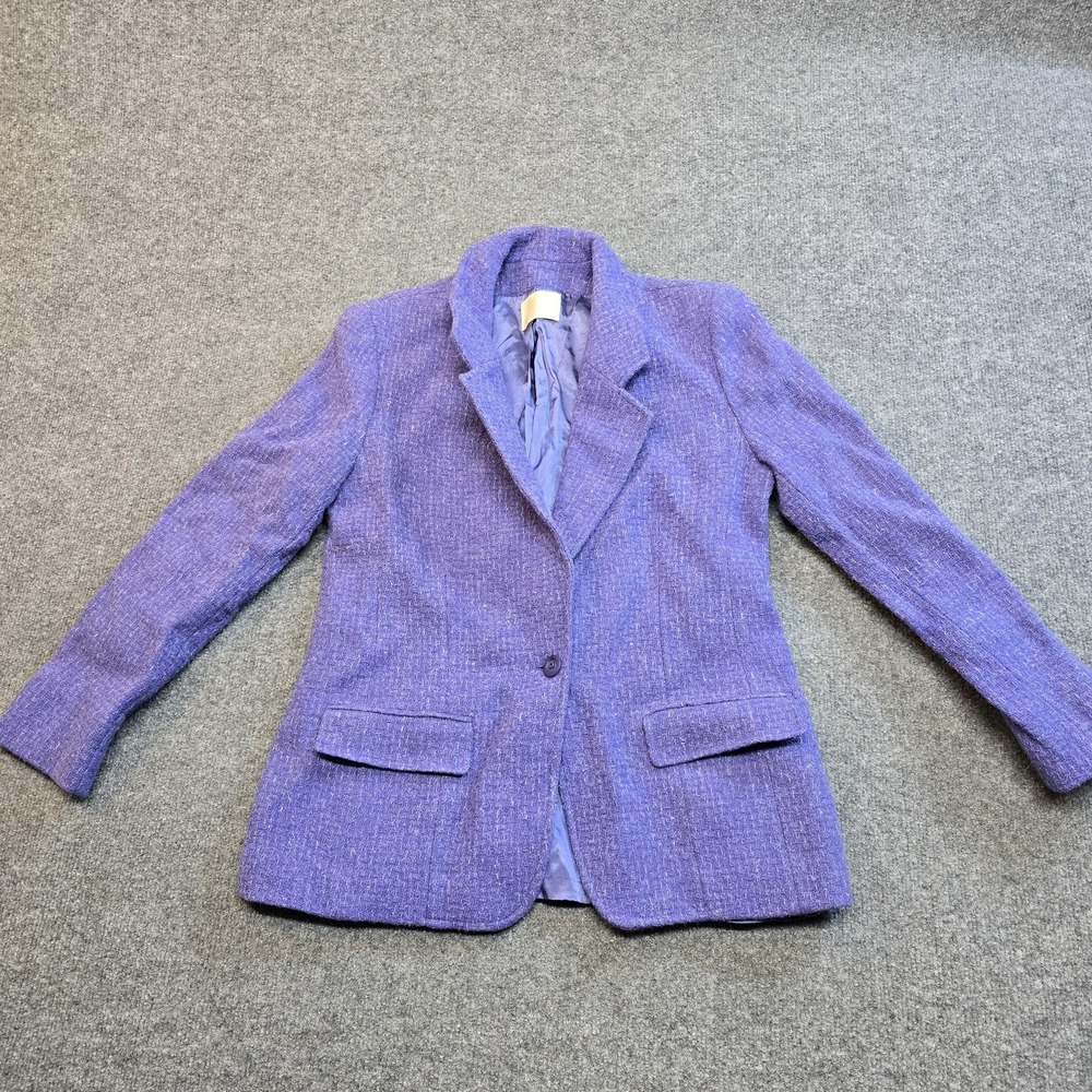 Vintage Pendleton Blazer Womens Medium Purple Flecked Wool Notch Lapel Lined USA